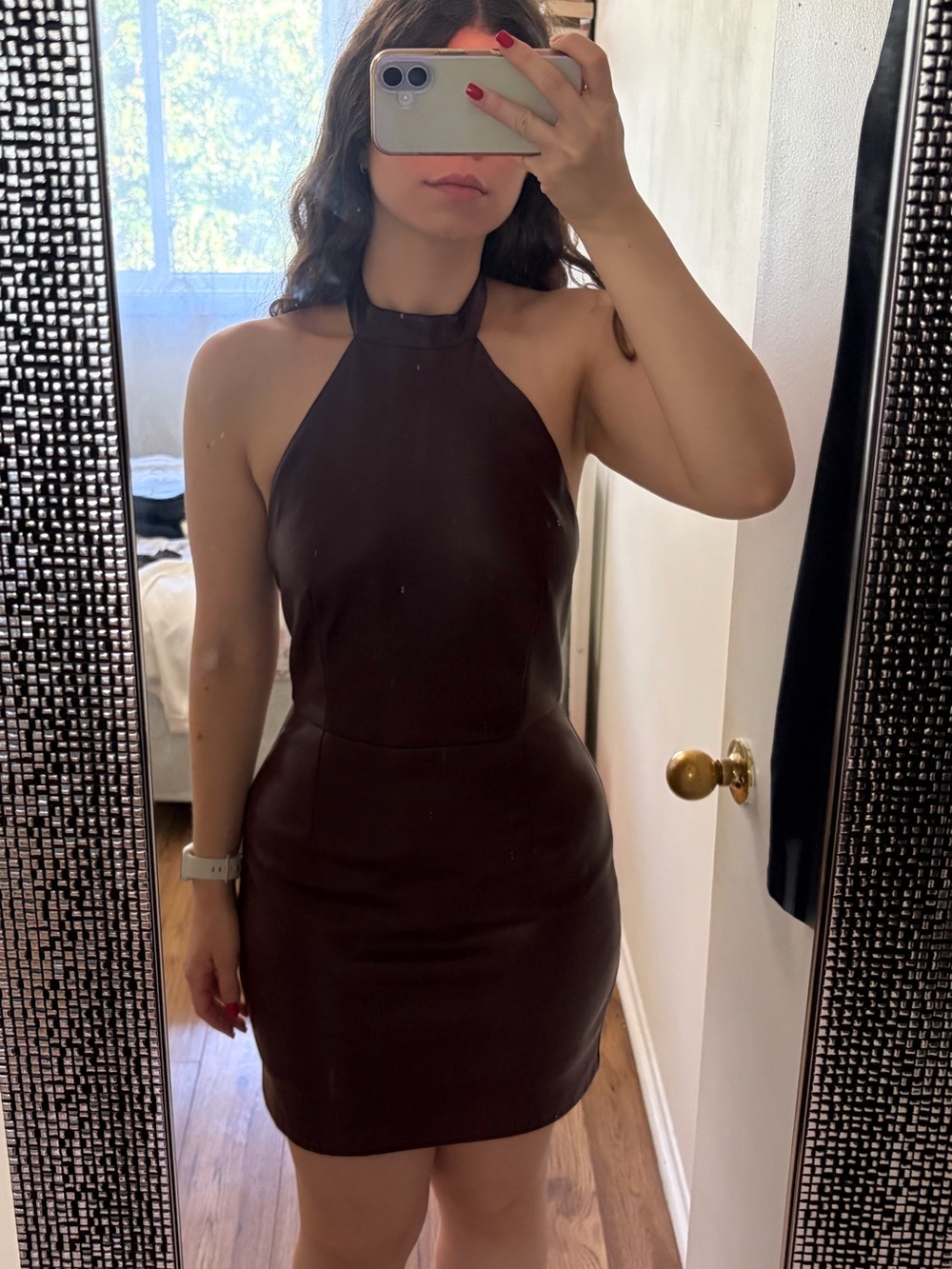 Dynamite faux leather Halter Mini Dress